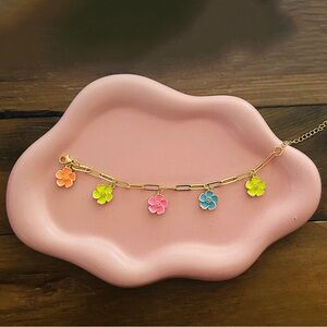 Colorful Flower Charm Bracelet
